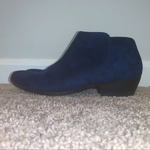 Navy suede ankle boots, size 10